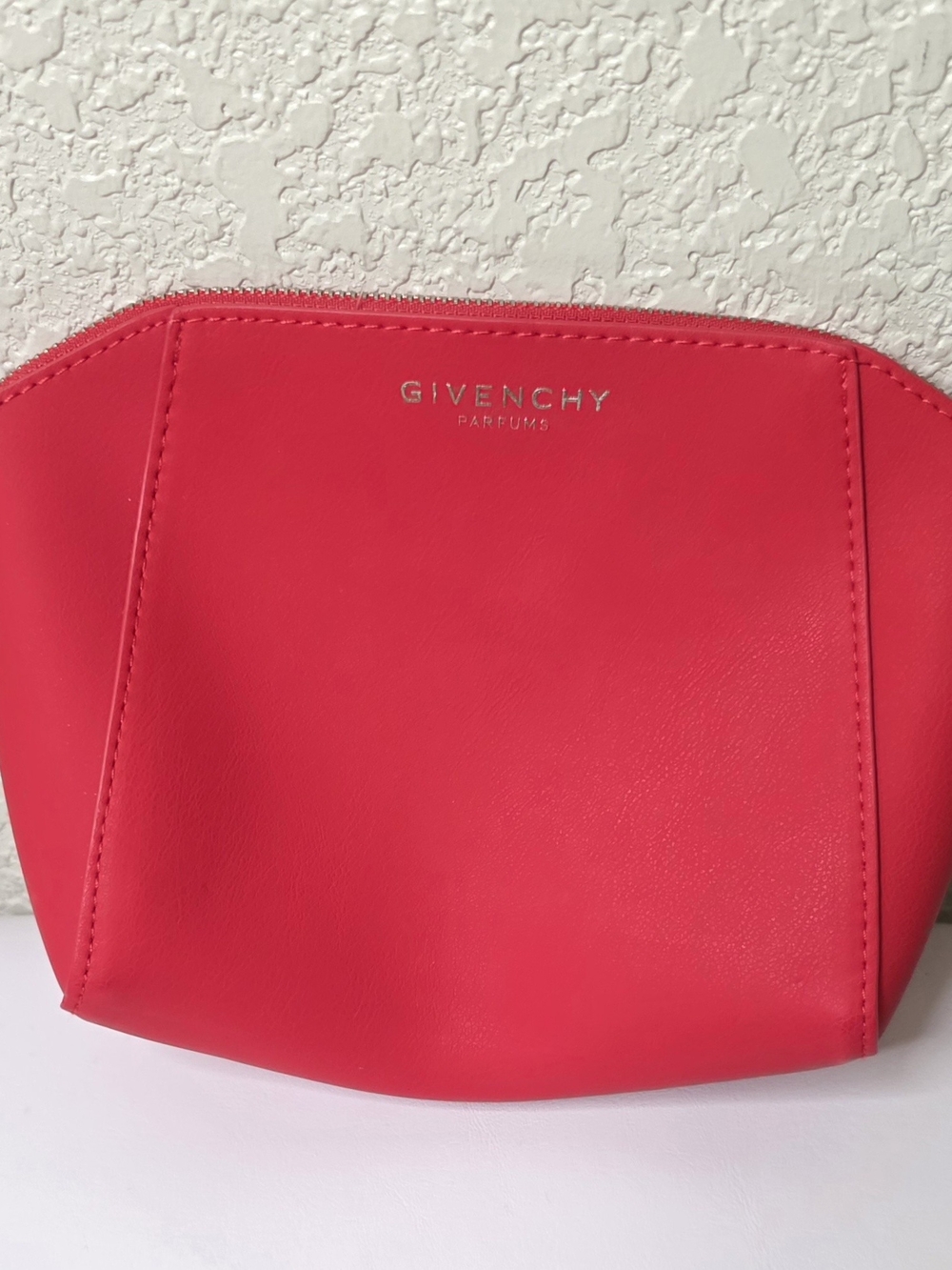 Givenchy Red Leather Cosmetic Pouch